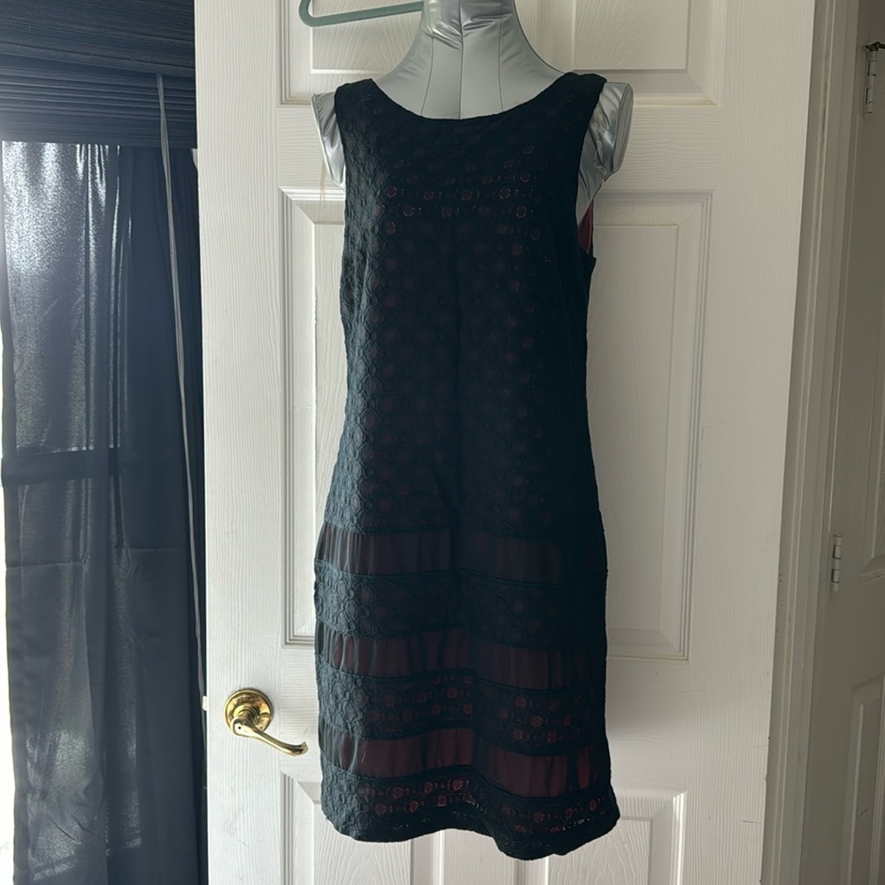 Nicole by Nicole Miller Black Lace Overlay Dress